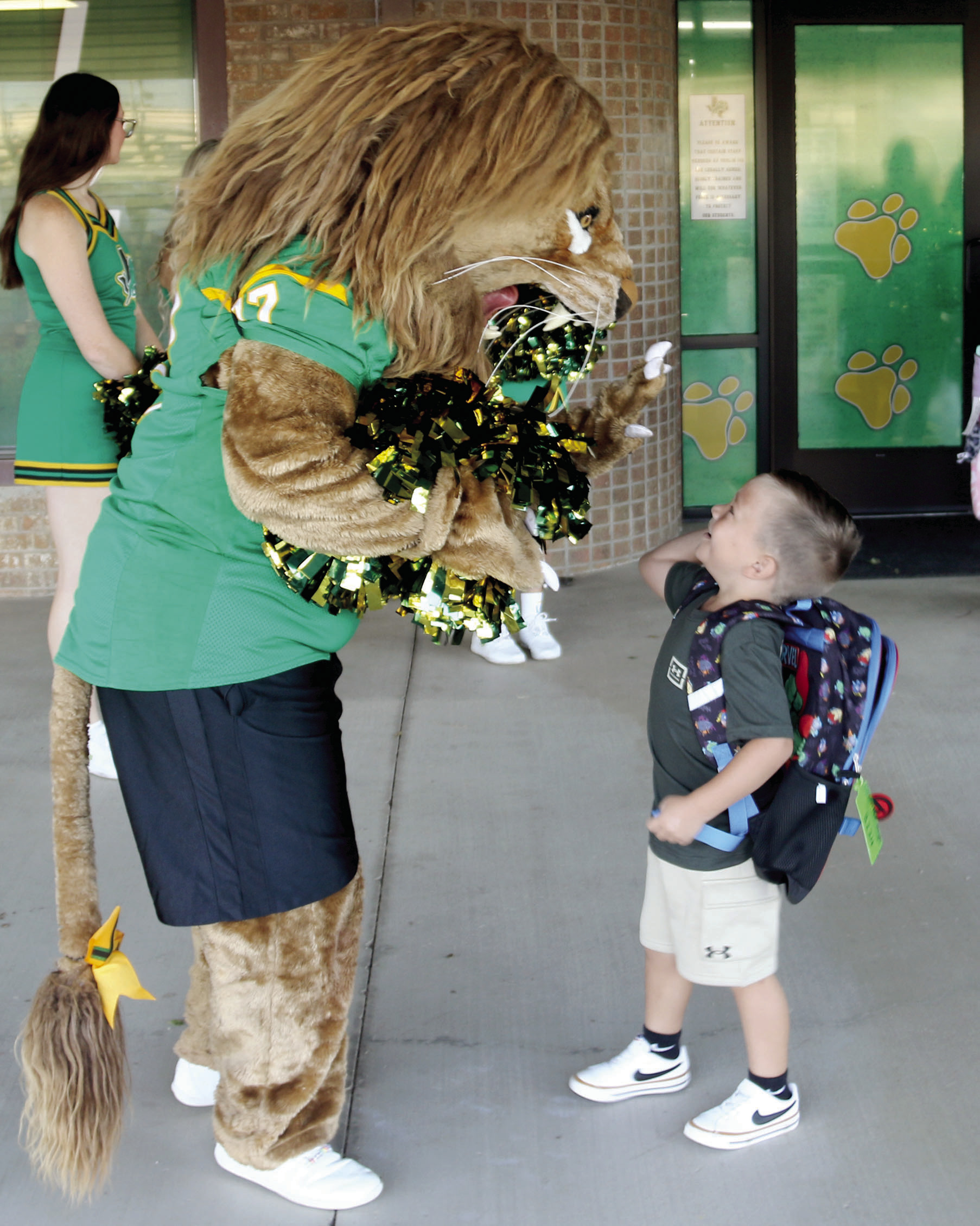 Lions, of all ages, get ready for the first day of school Wednesday, Aug. 12. Students at Dublin Elementary School were welcomed by Shadrack, the Dublin Lions mascot. For more first day of school pics, see the Dublin Citizens’ Facebook page. Wyndi Veigel-Gaudette | Citizen staff photo