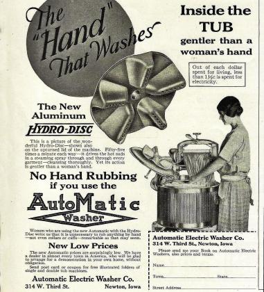 This is the advertisement for the 1925 Automatic Electric Washer we have in the Historical Museum. Courtesy photo