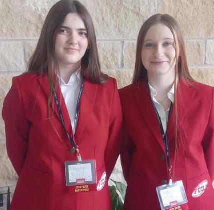 Dublin FCCLA members Abbygayle Marett and Jacquelynn Knoop received 3rd place in Chapter In Review Display Level 2. at the Region II Leadership conference. Submitted photo