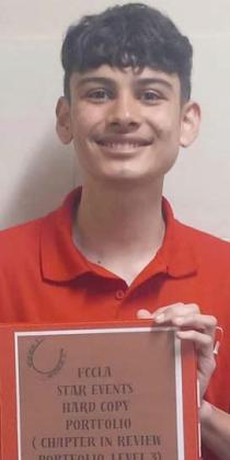 Submitted photo Above, Joel Sanchez earned 5th place Chapter In Review Portfolio Level 3.