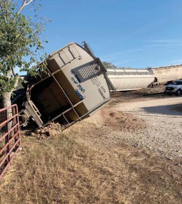 Overturned train cars spill out meal that was headed to Dublin Saturday morning. John Forson | Sumitted photo