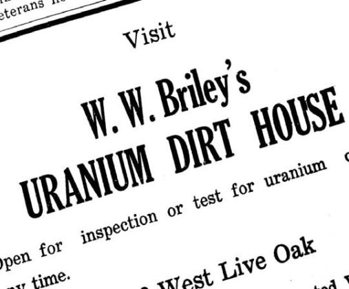Some believed that the small amount of uranium in Comanche County dirt had health benefits. People would pay $2 to sit in genuine Comanche County dirt for a 90-minute session. | submitted photo