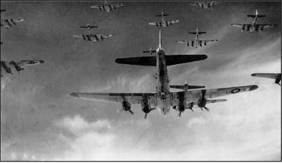 The B-17s were flown in formation called “flying in the box” as they flew toward their targets. Courtesy photo