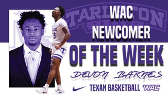 Texan named WAC newcomer of the week