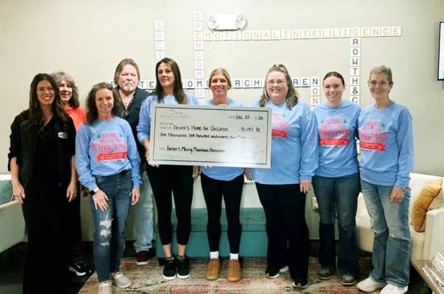 The Melody Mountain Foundation donated a total of $10,192.81 to Foster’s Home for Children in Stephenville. Proceeds were raised during the first Merry Mountain Christmas fundraiser held Dec. 12-13. | Submitted photo