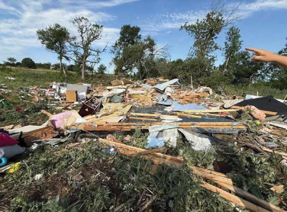 Damage is shown after an EF-1 tornado touched down in the south east part of Erath County Saturday, April 19. The home was completely destroyed, however no injuries occurred since the occupants were not home at the time. Courtesy photo