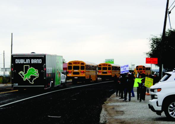 Throngs of people showed up along Hwy. 67 as the Sound of Dublin band headed out to Denton to compete in the area competition Saturday, Nov. 1. Paul Gaudette | Citizen staff photo