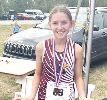 Lingleville High School student Bailyn Vann placed 56th out of 146 runners in the 1A state cross country competition at Round Rock on Friday, Nov. 3. She qualified to go to state after placing 5th in the Regional Championships on Monday, Oct. 23. | courtesy photo