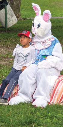The Easter Bunny (Mikayla Taff) visited with many kids at the event. Paul Gaudette | Citizen staff photo