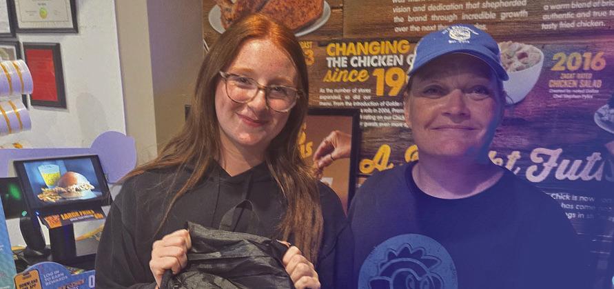 Golden Chick of Dublin provided some tasty style to local students during a raffle held last week as part of a tender deal promotion. Lucky winners of the backpacks included: Maxx Hulsey, Trinity Hulsey and Aubrey Garrett. Paul Gaudette | Citizen staff photos
