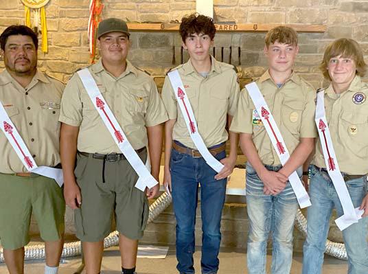 Five members of Troop 30 in Dublin were inducted into the Order of the Arrow, a National Scout organization dedicated to camping service. From left is Raymond Salinas, Joe Salinas, Issac Puerta, Falen Henderson and Lucas Koen. Submitted photo