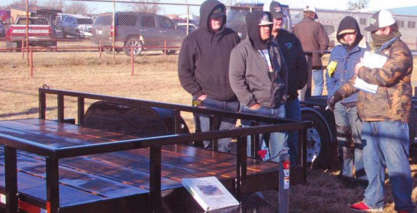 Dublin FFA members Roger Adair, Sheldon Armstrong, Colton Moore, Jose Olvera and Wyatt Watson took Reserve Champion in the Ag Mechanics Show with their trailer. Sanuel Chavez, Cole Johnson and Fabian Paco also placed first in their category with a BBQ grill in the shape of a deer. Paul Gaudette | Citizen staff photo
