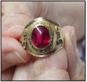 Noel Shoup’s niece holds his class ring which was returned to the family after 79 years along with his remains. Ben Pate | Submitted photo