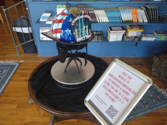 Frontline Heroes is hosting a raffle for this one-of-a-kind memorial fire helmet