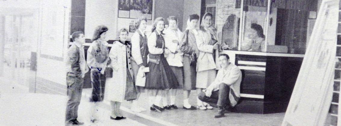 Students would buy a ticket outside so they could see the current film.