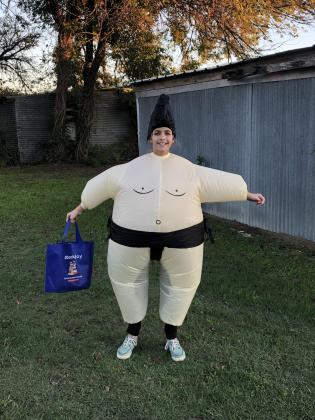 Second place went to  Maci Roberson as a Sumo Wrestler. She will receive a prize bag from the Dublin Citizen.