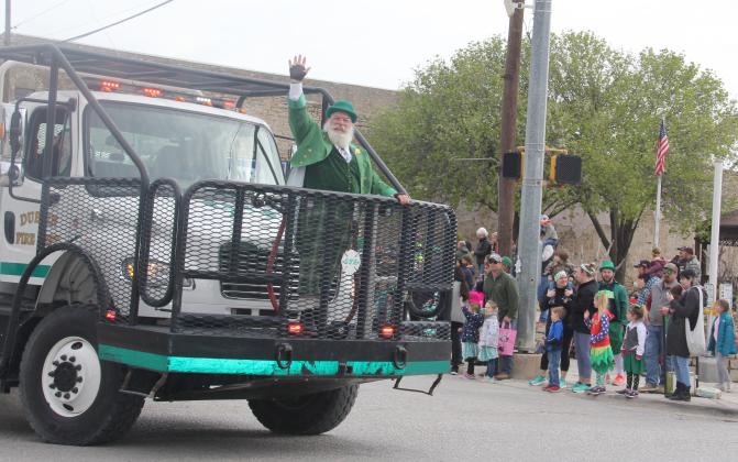 Local leprechaun Orion Gallagher welcomed St. Patrick’s Day and visitors to Dublin as he heralds the annual St. Paddy’s Day parade.