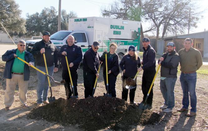 A groundbreaking ceremony for Dublin EMS was held Monday, Jan. 23, 2023. City officials, EMS crews and citizens joined in to dedicate land for the new 2,200 sq. ft. building which should be completed in June. It was the first city building to be built since 1975.
