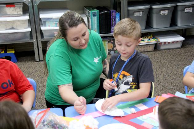 Kids enjoyed making a rainbow with clouds craft at the Dublin Public Library with the STAR Council Bosque Safari Camp held June 21-22, 2023.