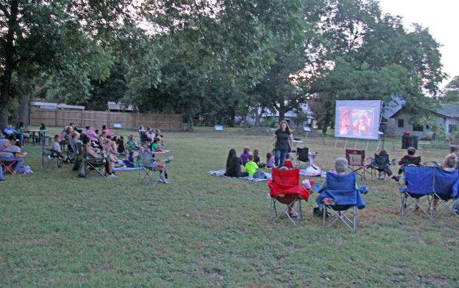 Eager movie watchers gathered outside the Dublin Public Library July 7, 2023, to watch “Super Mario Brothers.” With the sound of ‘Peaches, Peaches, Peaches’ patrons of the Summer Reading Club were able to munch on free popcorn. The Summer Reading Club and movie were funded in part by a grant from the U.S. Institute of Museum and Library Services and Texas State Library and Archives Commission.