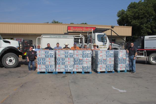 Dublin Volunteer firefighters along with Harbin and Lingleville were gifted with more than 500 cases of water and Gatorade through a water donation drive at Brookshire Brothers in Dublin. The store collected water and Gatorade drinks for area fire departments and distributed them Aug. 22, 2023.