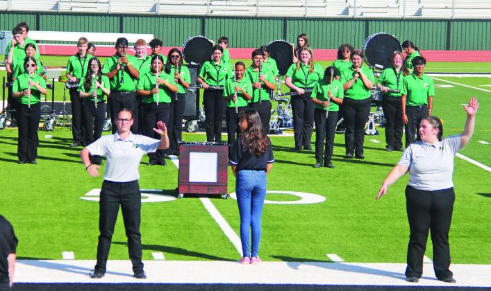 The Sounds of Dublin hosted eight bands in the 4th Annual Harry Bradberry Marching Classic on Cervetto Field Oct. 5, 2024. Bands were able to get drone footage of their routines and judged comments before they attend Regional competition on Oct. 19 in Mineral Wells.