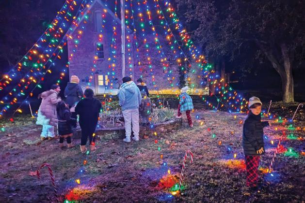 Chilldren revel in the tree of lights at Wright Park in front of the historic Grist Mill. Dublin Lions Club held a lighting ceremony for the tree following the Chamber of Commerce's lighted parade.