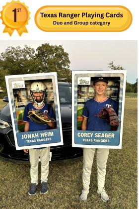 1st place - Trenton and Corbin (Texas Rangers trading cards)