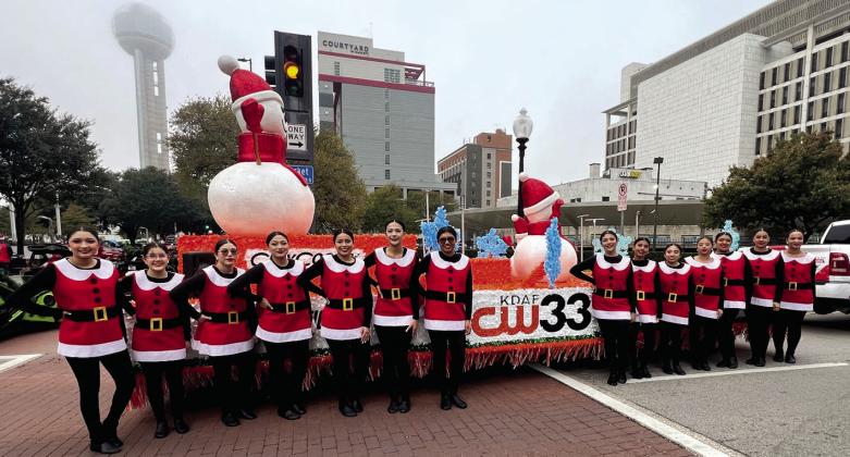 The Dublin Dandi-Lions get ready to participate in the Dallas Christmas Parade Saturday, Dec. 6 as they walked along the CW33 float. The girls also got to have an overnight outing in Dallas complete with ice PageA2 skatingattheGalleriaandyummyMexicanfood. Courtesy photo