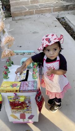 First place went to Carla dressed up as a food cart seller. She will receive $20 from the Dublin Chamber of Commerce. Submitted photo