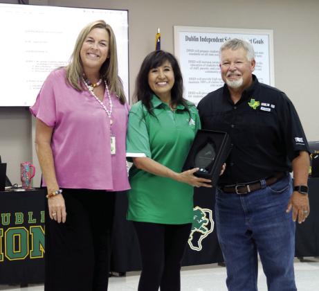 Special Recognition Former school board member Blanca Martineau received special recognition for her 4 years of service on school board by Superintendent Melissa Summers and Board President Bob Cervetto.