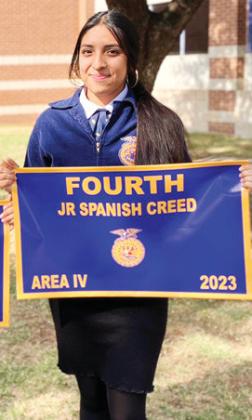 Emily Barrera received 4th place in Spanish Creed Speaking. Submitted photo