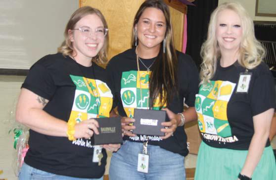 5th grade reading teachers Clara Dower and Morgan Adams were presented with Lion Heart awards for their students passing the reading STAAR test with a 90%. Principal Amanda Lisso presented them with the award. Wyndi Veigel-Gaudette | Citizen staff photo