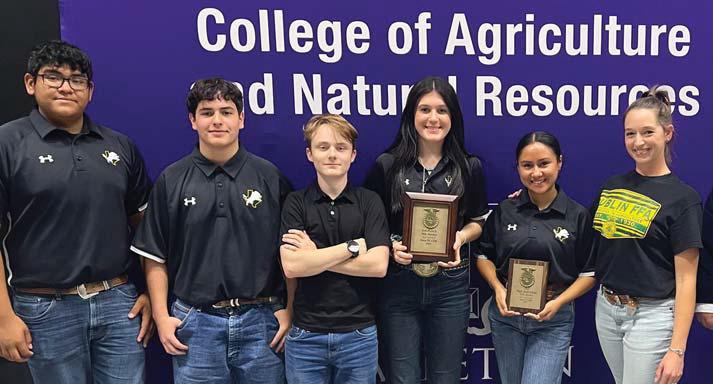 Courtesy photo The FFA Milk Quality team placed 3rd in Area and are District Champions! Vanessa Pantoja placed 2nd in the area and won high-point individual in the District, and teammates Jayden Rojas, Aiden Bushman, and Paul Adams all placed in the top 20 individually. Also on the team was Jena Sorrells. They have advanced to state and will return to Tarleton on April 24 for competition. They are accompanied by FFA sponsor Sophie Hayhurst.