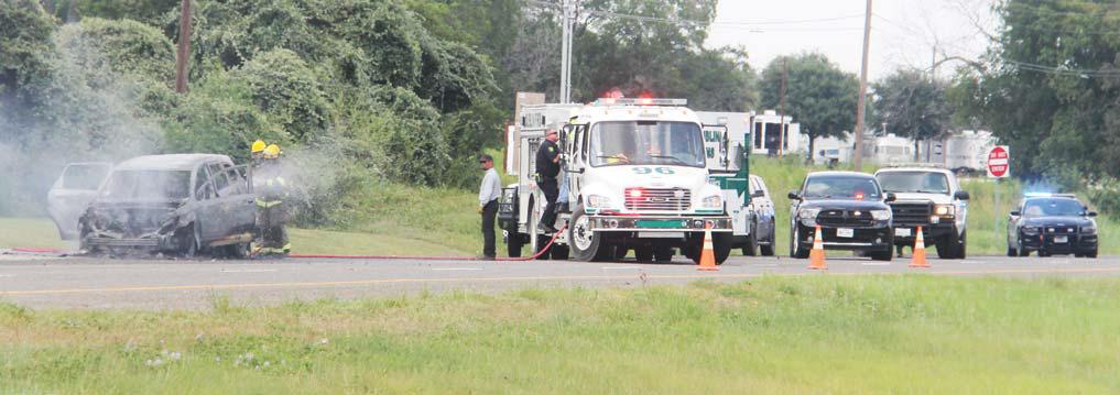 First responders snuff vehicle fire