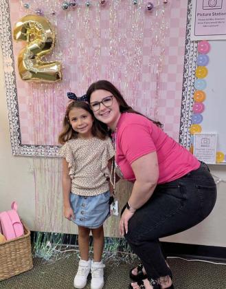 Students enjoy meeting their teachers at Dublin Elementary School Thursday, Aug. 7 before classes begin at the annual Meet the Teacher event. Far left, a student hops up to hug Principal Brandy Carr. Left, Mrs. Emerson takes a photo with a second grade student. For more photos see the Dublin Citizen Facebook page. Wyndi Veigel-Gaudette | Citizen staff photos