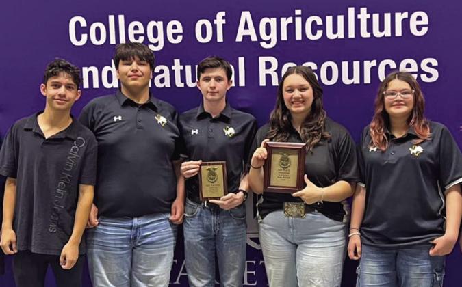 Dublin FFA’s Entomology team, 2nd in Area, is advancing to state. Team members include David Greene – 4th Overall Individual, Keighly Lewis – 6th Overall Individual, Hunter Johnson, Aryka Standridge and alternate Eli Moreno. Courtesy photo