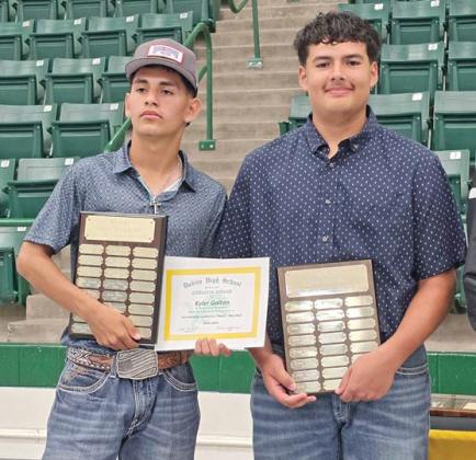 Baseball Awards Outstanding Defense Kyler Gaitan, Outstanding Pitcher Joe Salinas, Oustanding Offense Aaron Rodriguez (not pictured)
