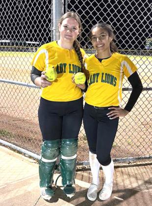 Dublin Lady Lions Cassidy Adair and Adriana Stewart both hit solo hit home runs in the home game against Early Tuesday, April 2. Paul Gaudette | Citizen staff photo