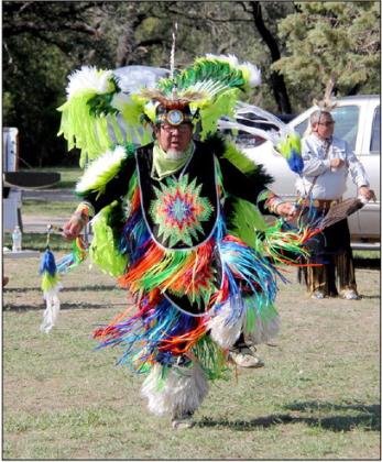 A ‘Fancy dancer’ performs at the annual Comanche Pow Wow. Native Americans from multiple tribes took part in the annual event. Wyndi Veigel | Citizen staff photo