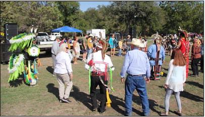 Audience members take part in a friendship dance at the Pow Wow. For more photos, see the Dublin Citizen Facebook page. Wyndi Veigel | Citizen staff photo