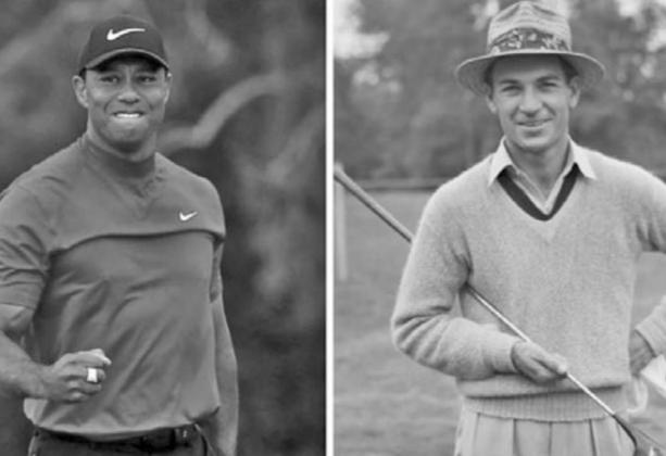 A recent accident involving gold superstar Tiger Woods (left) has left many remembering a similar accident and miraculous recovery with Dublin native and golf legend Ben Hogan (right), drawing parallels between the icons. | submitted photo