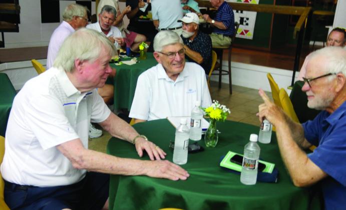 Golfers enjoy dinner and a time to visit with one another at the dinner the night before the Ben Hogan Legacy Golf Series tournament. Paul Gaudette | Citizen staff photo
