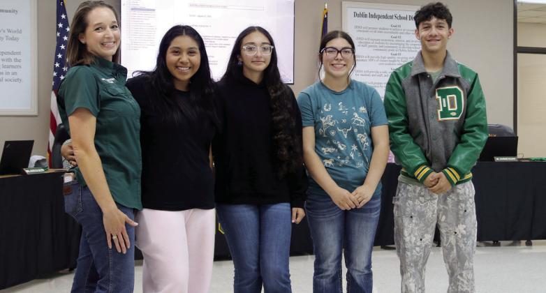 FFA State Agriscience Fair Students participating in State Agriscience Fair last year included Joanna Acevedo, Paul Adams, Xitali Briseno, Isabella Cervantes, Anabelle Delgado, David Greene, Keighly Lewis, Bently Limmer, Eli Moreno, Heidy Osornio, Jayden Rojas and Zoey Soria. Presented by FFA instructor Sophie Hayhurst. Paul Adams, David Greene and Jayden Rojas were also recognized for receiving FFA Lonestar Degrees.