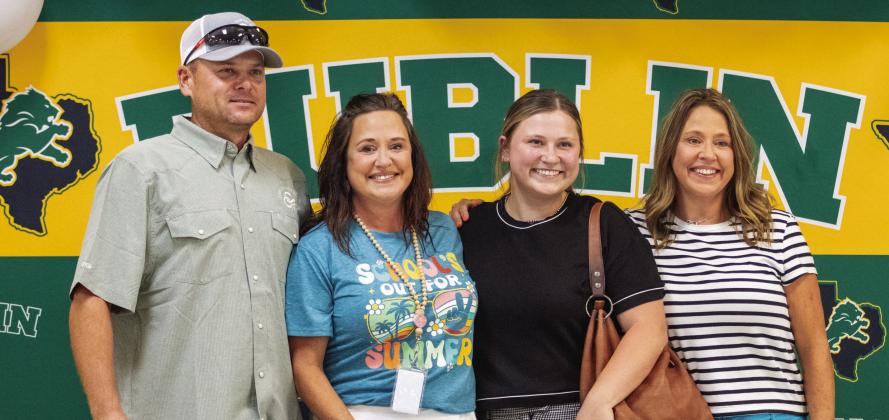 8th grade Reading Language Arts teacher Krystal Stovall receives the Dublin Junior High School Teacher of the Year Award. Danielle Meador | Citizen staff photo