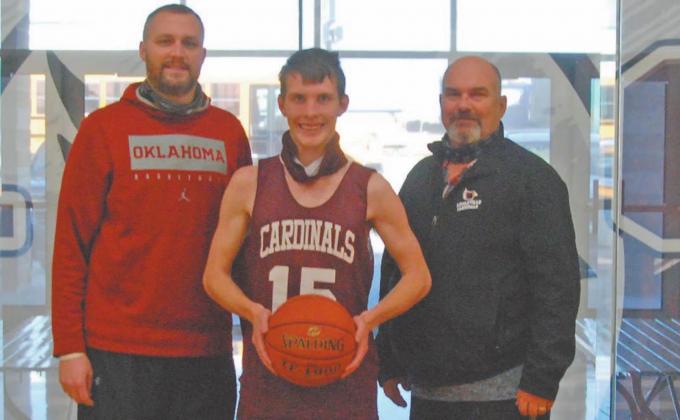 LHS Basketball Coach Steven Bailey, Jonathan Davis and Ken Davis