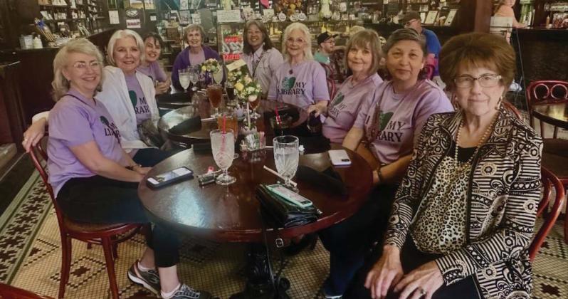 The Dublin Woman’s Thursday Club recently celebrated its 127th anniversary with a field trip to Fort Griffin in Albany along with a personal visit from a longhorn herd at the Ft. Griffin State Park. The trip was topped off by lunch at Vintage Vanilla in downtown Albany and a guided tour of the Old Jail Art Center. Below, several Thursday Club ladies visit with part of the Ft. Griffin longhorn herd. Courtesy photo