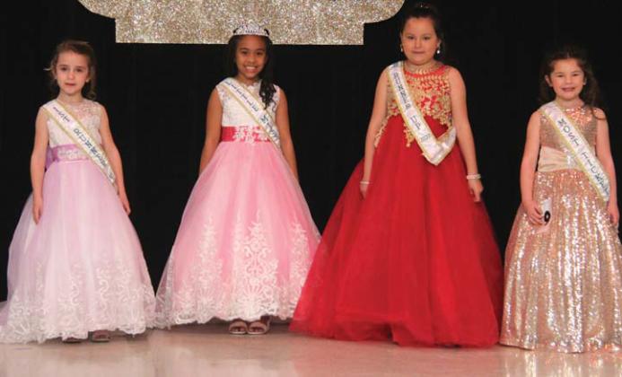 The winners for Little Miss Dublin include from left 1st runner up Leighton Biggs, Little Miss Dublin Kennedy Reese, 2nd runner up Kinzie Sanders and Little Miss Ticket Sales Lyrick Curry. Wyndi Veigel | Citizen staff photo