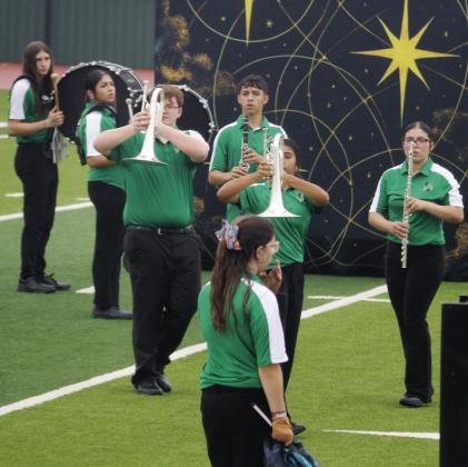 The Sound of Dublin band performs in the rain during the sixth annual Harry Bradberry Marching Classic on Cervetto Field Saturday, Oct. 3. Even with the showers, the event drew 12 bands including Dublin and their fans. Paul Gaudette | Citizen staff photos