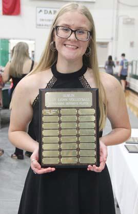 2024 Lady Lions Volleyball Awards Most Valuable Player - Jaclyn Gibson, Outstanding Defensive Player Summer Anderson and Paige Wilson (not pictured)